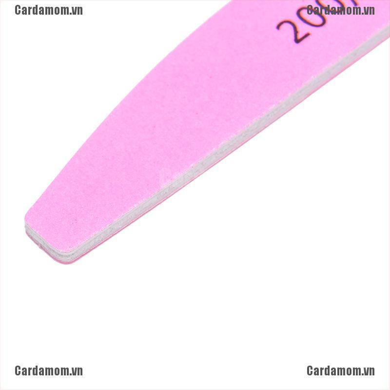 {carda} Nail Art Sanding Files Block Sponge Grit Salon School Tool 200/240 Pink{LJ}