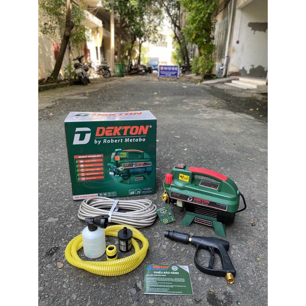 Máy Xịt Rửa Cao Áp 180Bar - 2200W Dekton DK-CWR2200A có chỉnh áp
