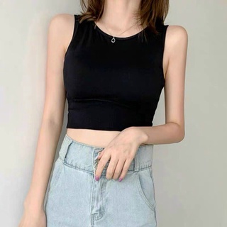 Áo Bra Croptop Ba Lỗ Trơn Có Mút