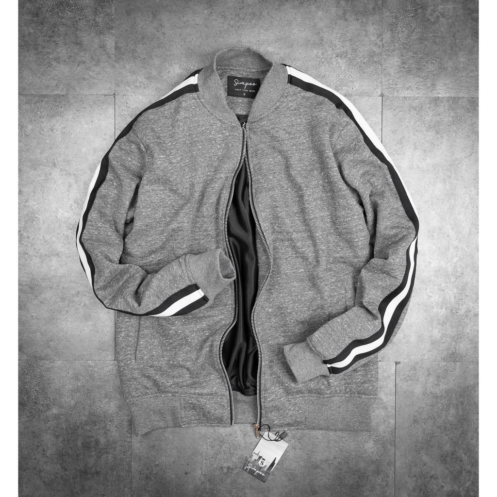 Áo khoác nỉ Nam phối sọc tay - N019 | BigBuy360 - bigbuy360.vn