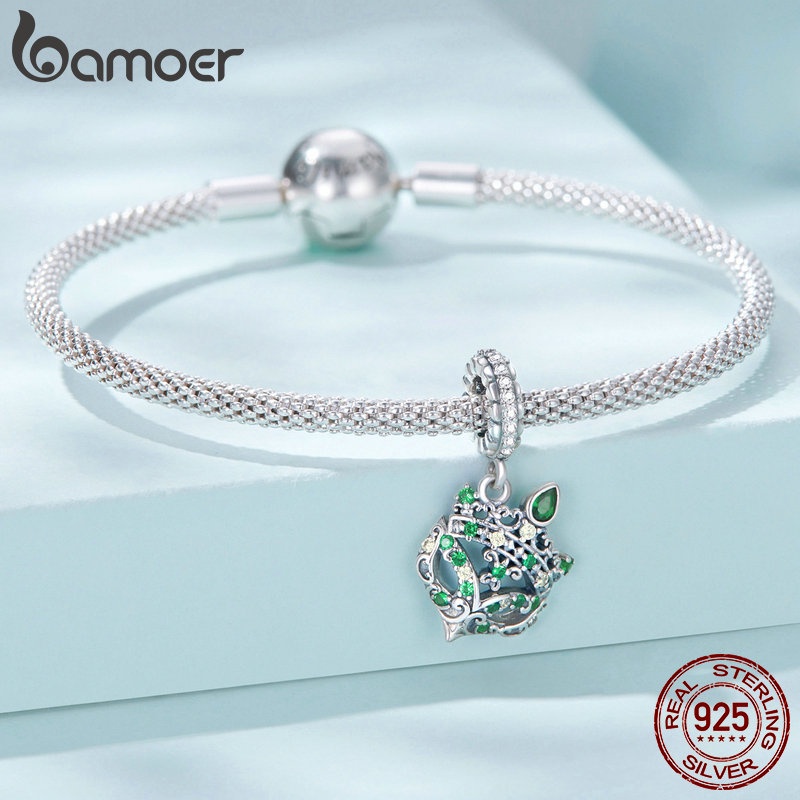 Hạt xỏ Bamoer bạc 925 phối hình mặt nạ yêu tinh độc đáo làm vòng đeo tay/ vòng cổ DIY