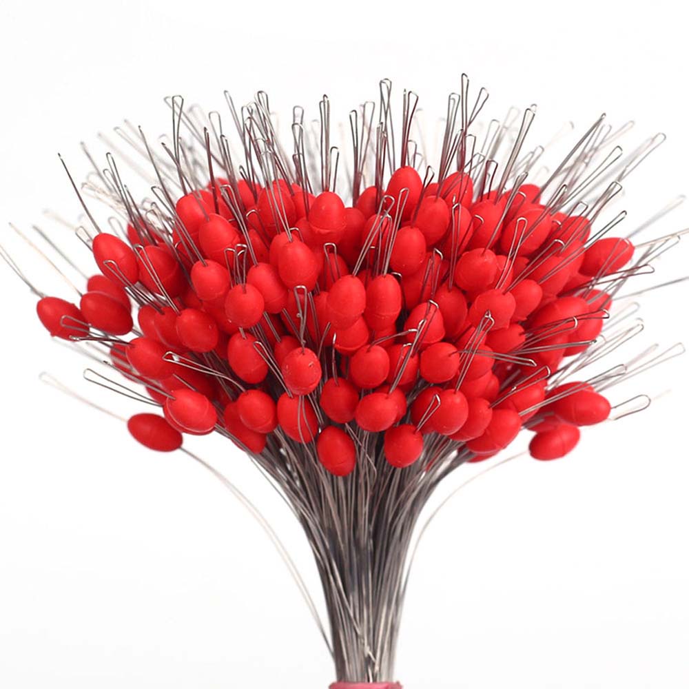 Set 300 hạt chặn phao câu cá hình trụ bằng silicon tùy chọn màu sắc