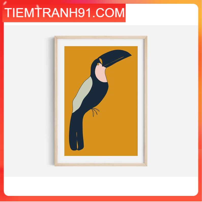 Tranh treo tường | Tranh nghệ thuật trừu tượng - Toucan Bird Print, Abstract Art, Animal Drawing 01