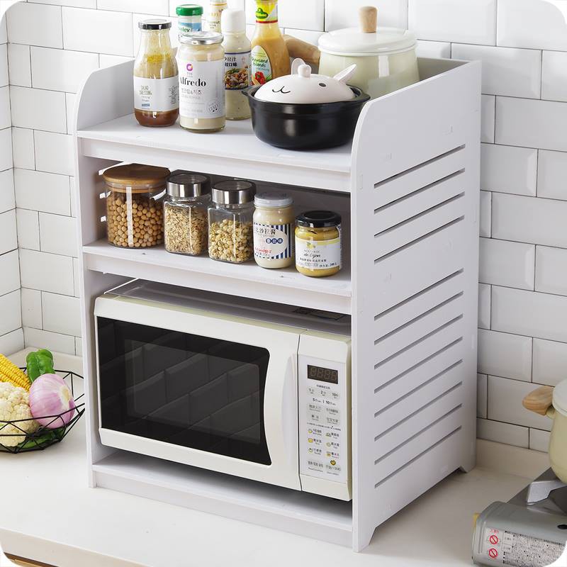 Kệ lò vi sóng 3 tầng, kệ gia vị nhà bếp để nồi cơm, ấm siêu tốc chống nước IG257.2