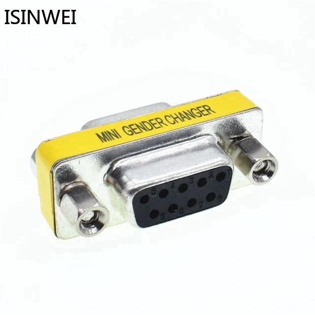 DB9 Female to Female Mini Gender Changer Adapter RS232 Serial Connector