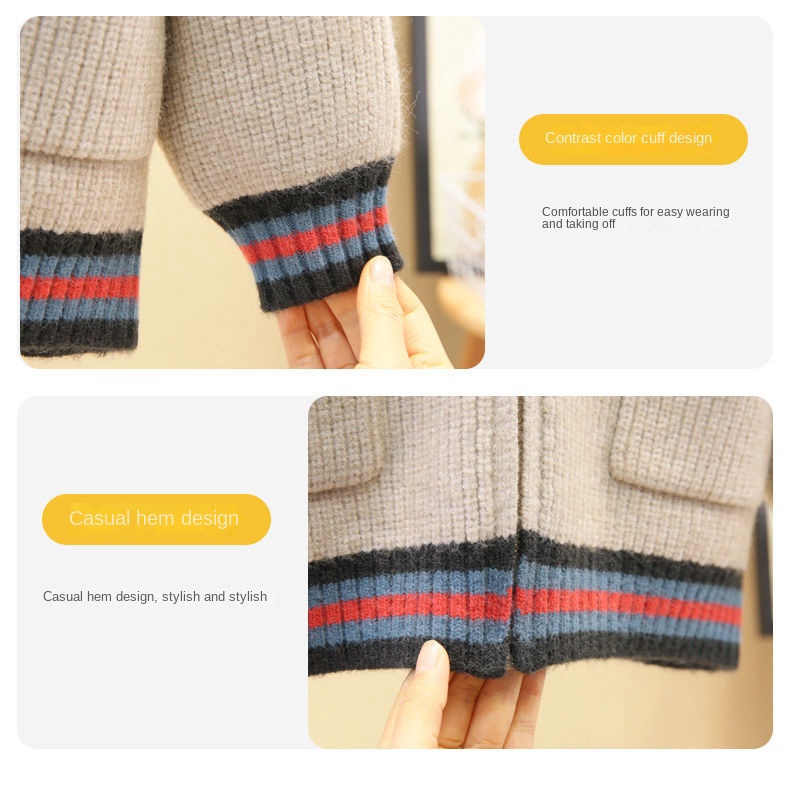 Áo Khoác Cardigan Dệt Kim Phong Cách Phương Tây Thời Trang Thu Đông Dành Cho Bé Trai