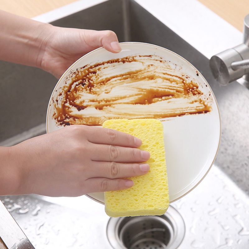 Set 5 Miếng Bọt Biển Rửa Chén Bằng Gỗ Tiện Lợi