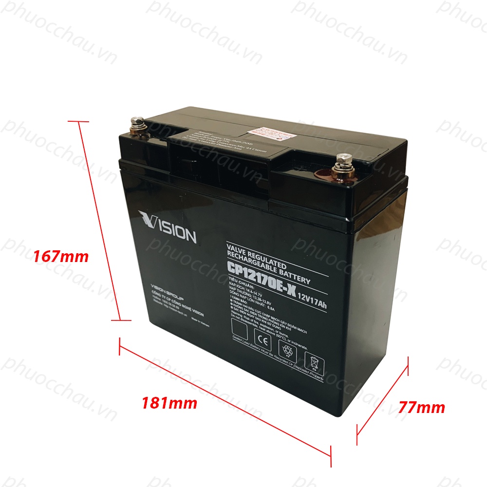 Ắc quy Vision CP12170E-X 12V 17Ah cho lưu điện