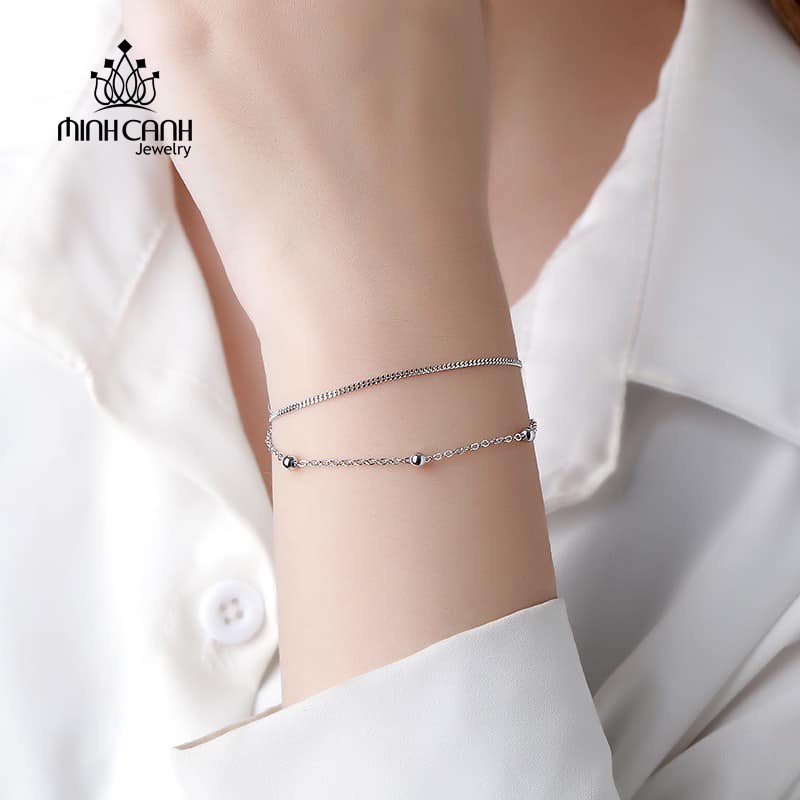 Lắc Tay Bạc Bi Dây Kép Minh Canh Jewelry