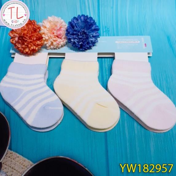 SET NÓN BAO TAY BAO CHÂN SƠ SINH -💗💗Set 3 vớ KẺ SỌC xinh xắn cho bé yê