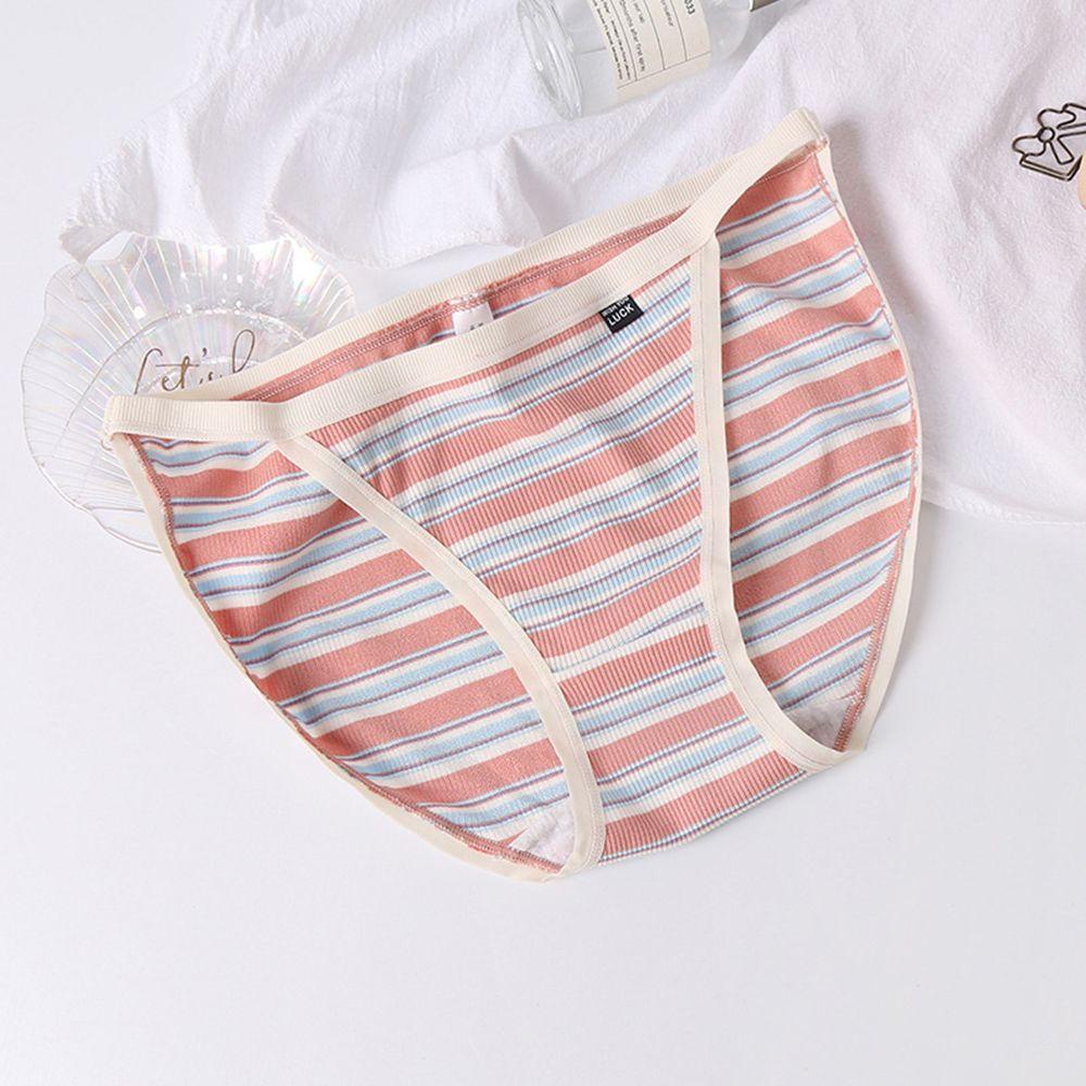 Mocho Quần Lót cotton Lưng Thấp Họa Tiết Kẻ Sọc Ngọt Ngào Dễ Thương Cho Bạn Gái