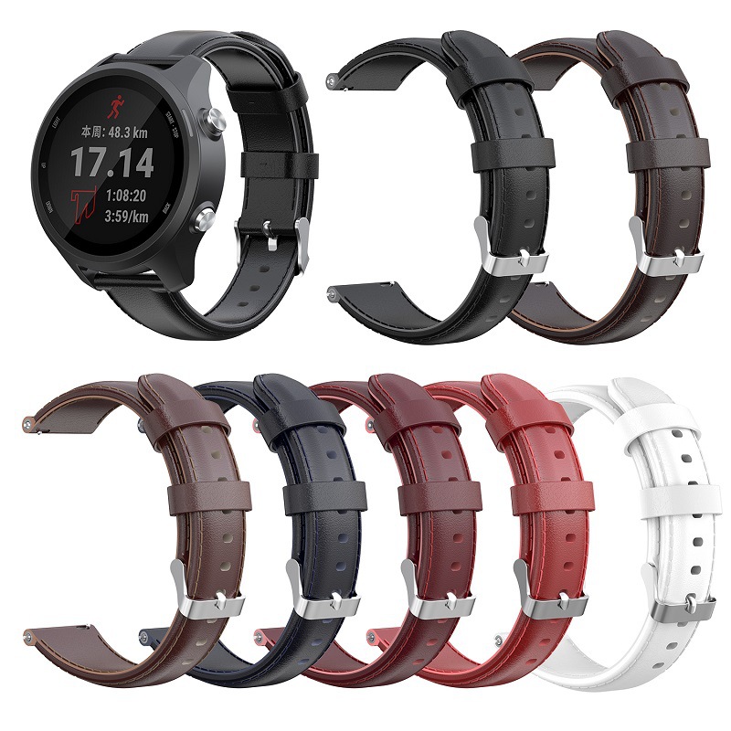 Dây Đeo Bằng Da Thật Chất Lượng Cao Cho Garmin Forerunner245 / 645 / Vivoactive 3