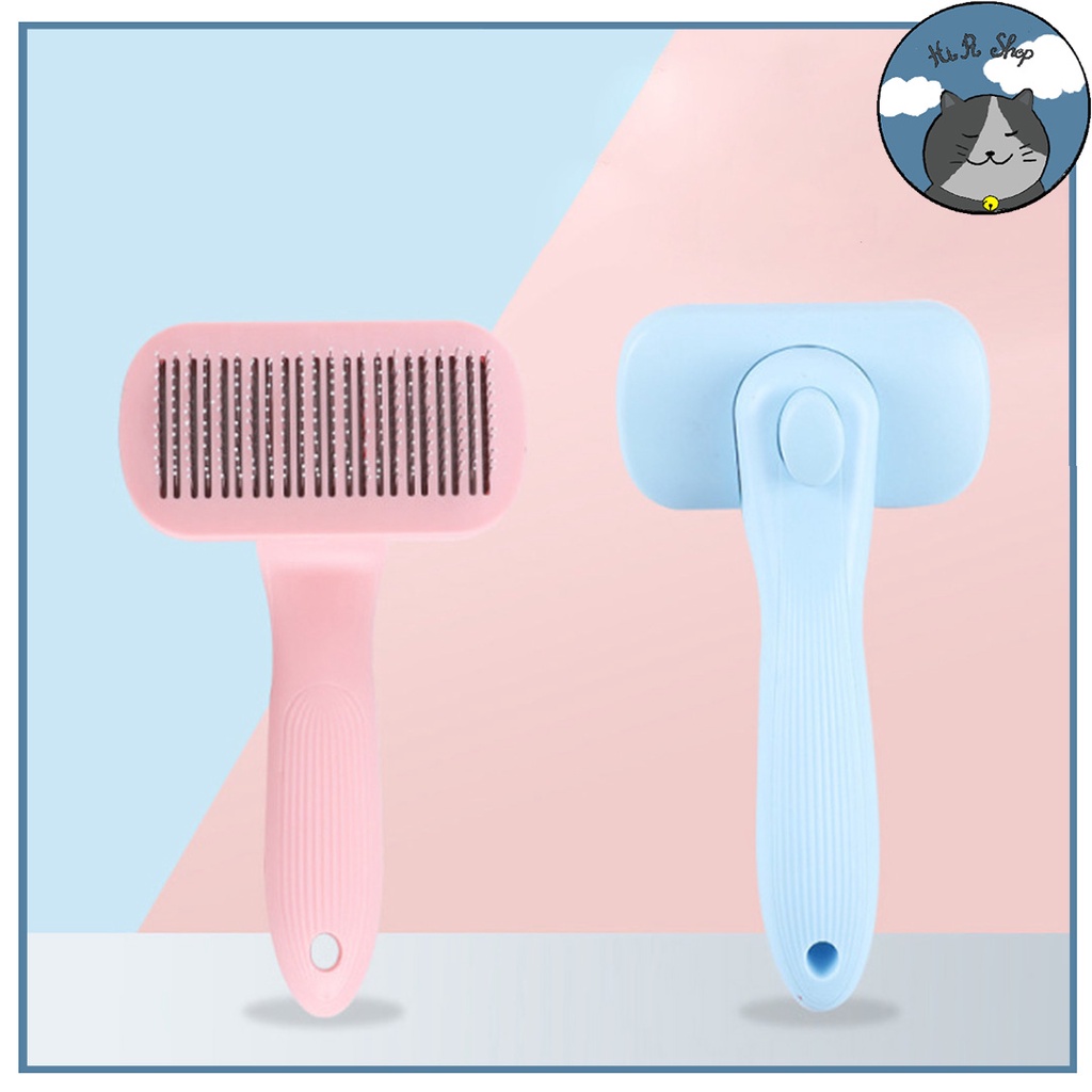 [Fullbox] Lược Chải Lông Cao Cấp Cho Chó Mèo Có Nút Đẩy Lông Chất Liệu Nhựa PP An Toàn Dành Cho Thú Cưng