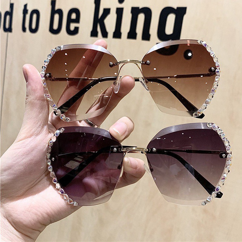 Kính Mát Không Viền Đính Đá Phong Cách Hàn Quốc Cho Nữ gentle monster | BigBuy360 - bigbuy360.vn