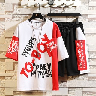 Bộ Quần Áo Thun Nam TO – BOY Phối Hai Màu Cá Tính SET NAM 9000033C