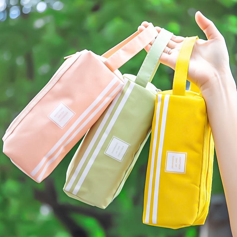 Hộp bút/túi bút 2 ngăn màu Pastel size lớn để vừa máy tính