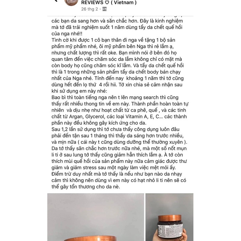 [Sẵn] Tẩy da chết quế hồi Nga (hũ to 380ml) | BigBuy360 - bigbuy360.vn