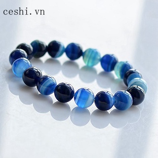 [Gift] Blue Sea Agate Bracelet Sea Witness Blue Agate Gemstone Bracelet