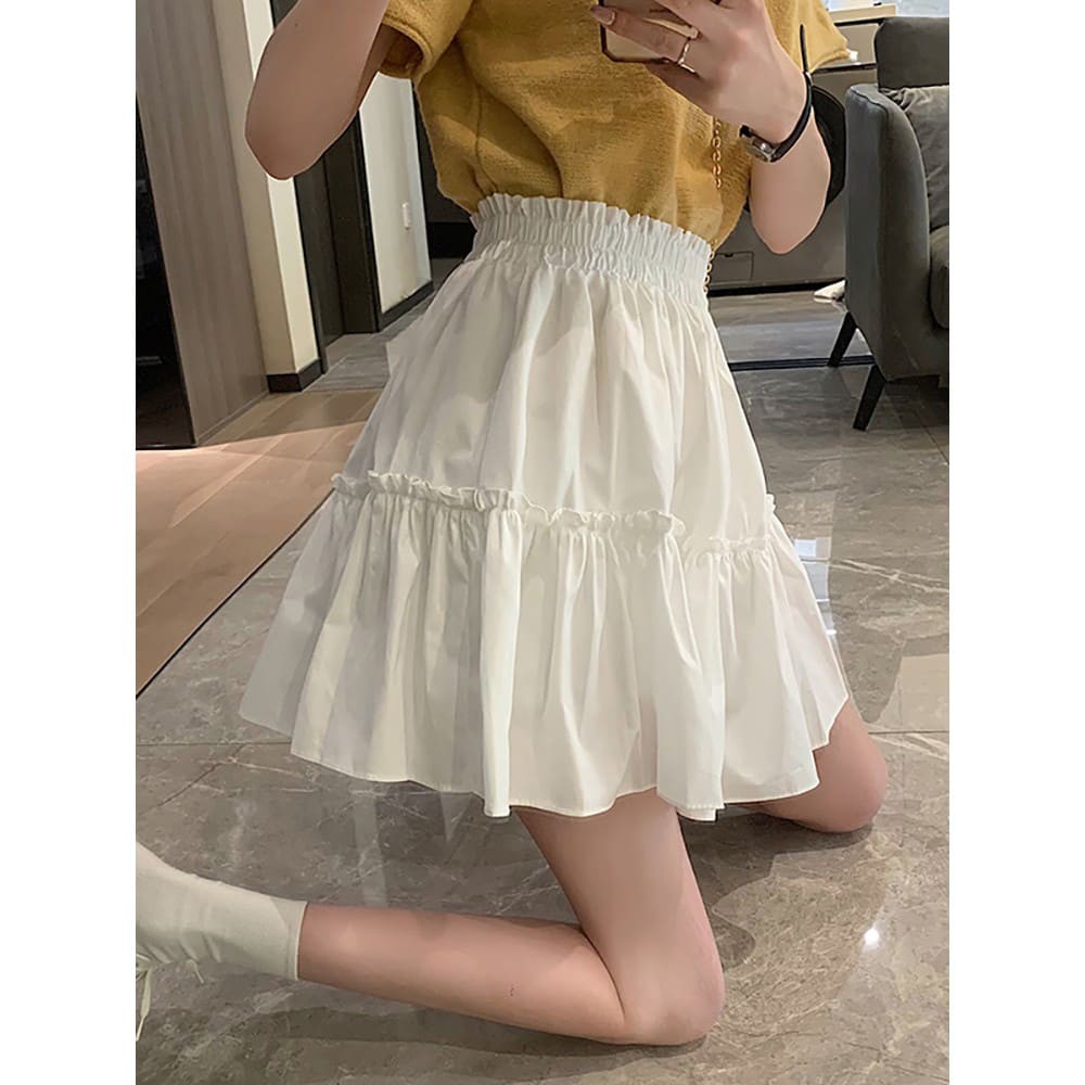 Chân váy ngắn 2 tầng VIETSTAR chân váy xòe ngắn kèm quần lót trong chất thô lụa mềm mát | BigBuy360 - bigbuy360.vn