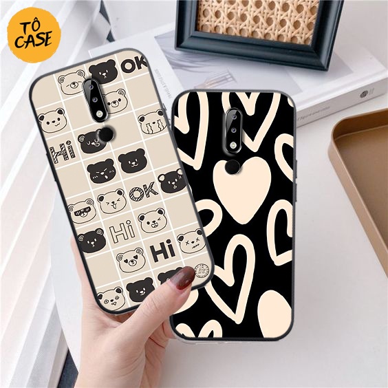 Ốp lưng Nokia X5 / Nokia X6 in hình Gấu & trái tim đáng yêu , ngộ nghĩnh , chất liệu ốp in cao cấp chống trầy xước