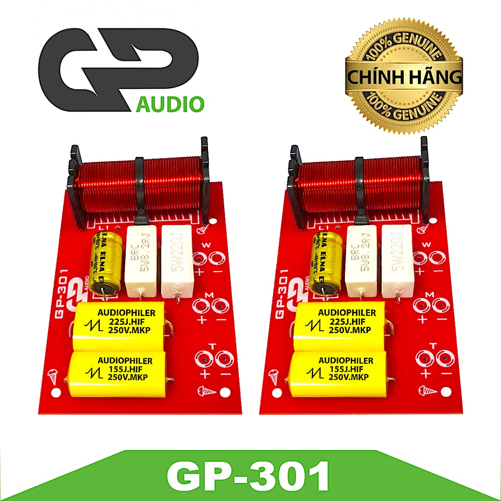 Mạch phân tần GP Audio GP-301 cho Loa nghe nhạc, Karaoke, Loa kéo - Sử dụng 100% tụ Audiphiler chất lượng cao