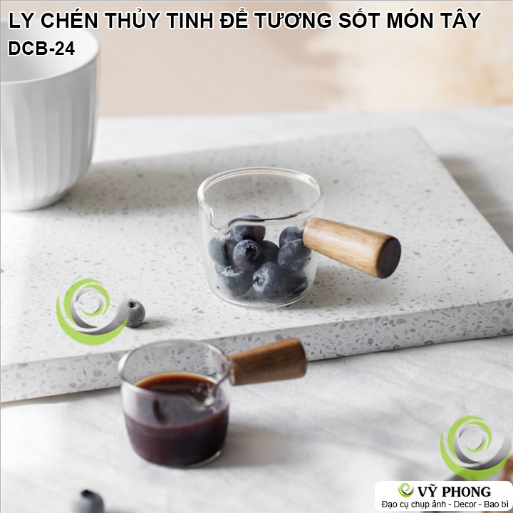 LY THỦY TINH CHÉN THỦY TINH ĐỰNG SỐT TƯƠNG MÓN TÂY LIVING ART VINTAGE NORDIC STYLE TRANG TRÍ BẾP ĐẠO CỤ CHỤP ẢNH DCB-24