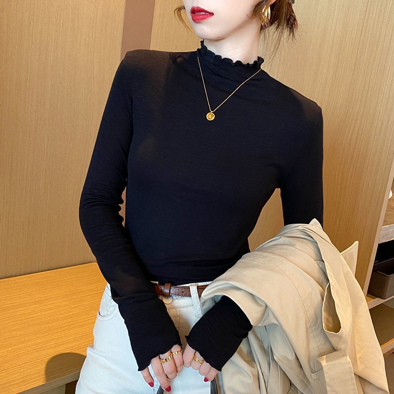 [ Mã 11FASHIONSALE1 giảm 10K đơn 50K ] Áo Thun Cotton Dài Tay Ôm Dáng Thiết Kế Mới Cho Nữ | BigBuy360 - bigbuy360.vn