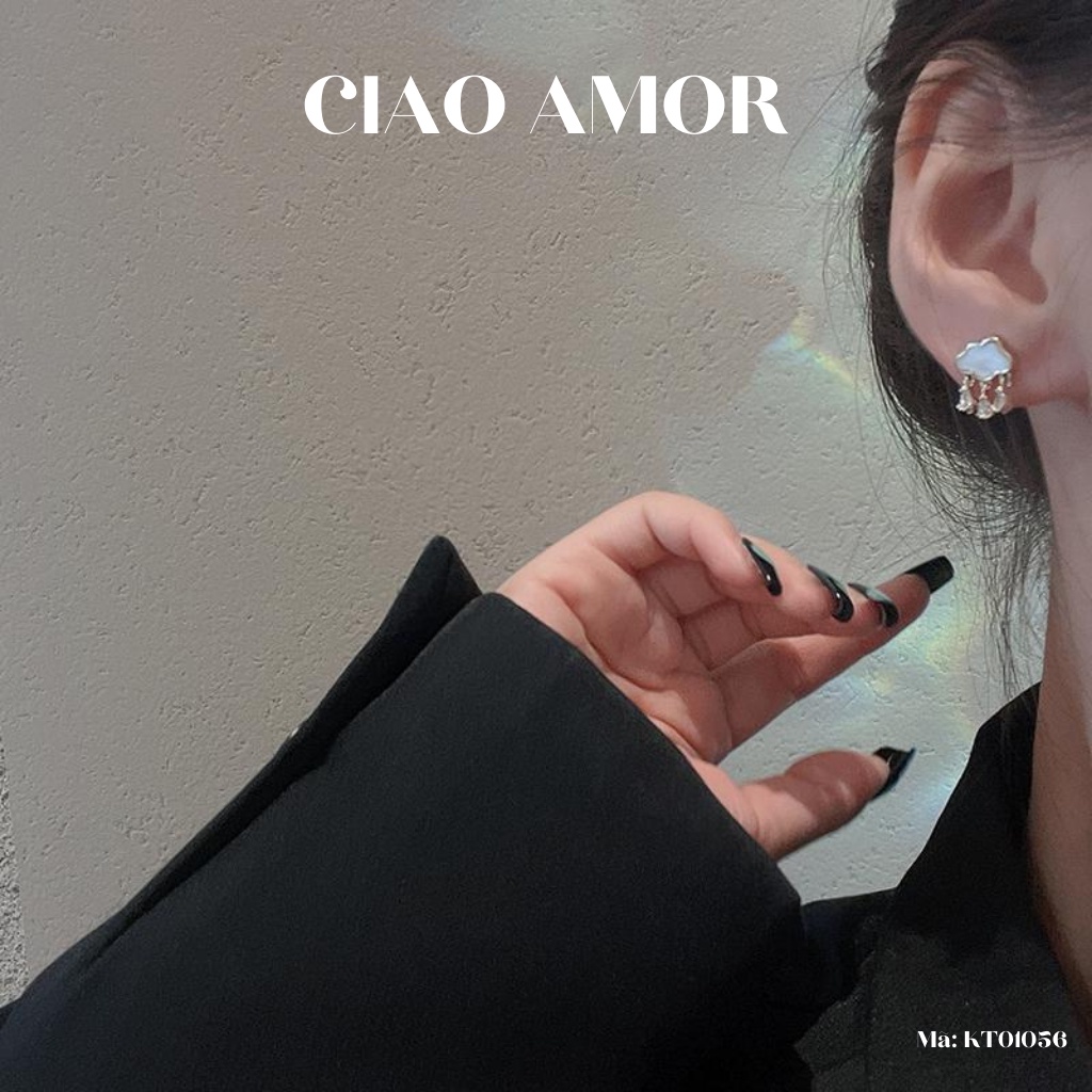 Khuyên tai nữ, Bông tai ngắn dễ thương đám mây mưa Trang sức Ciao Amor - KT0156