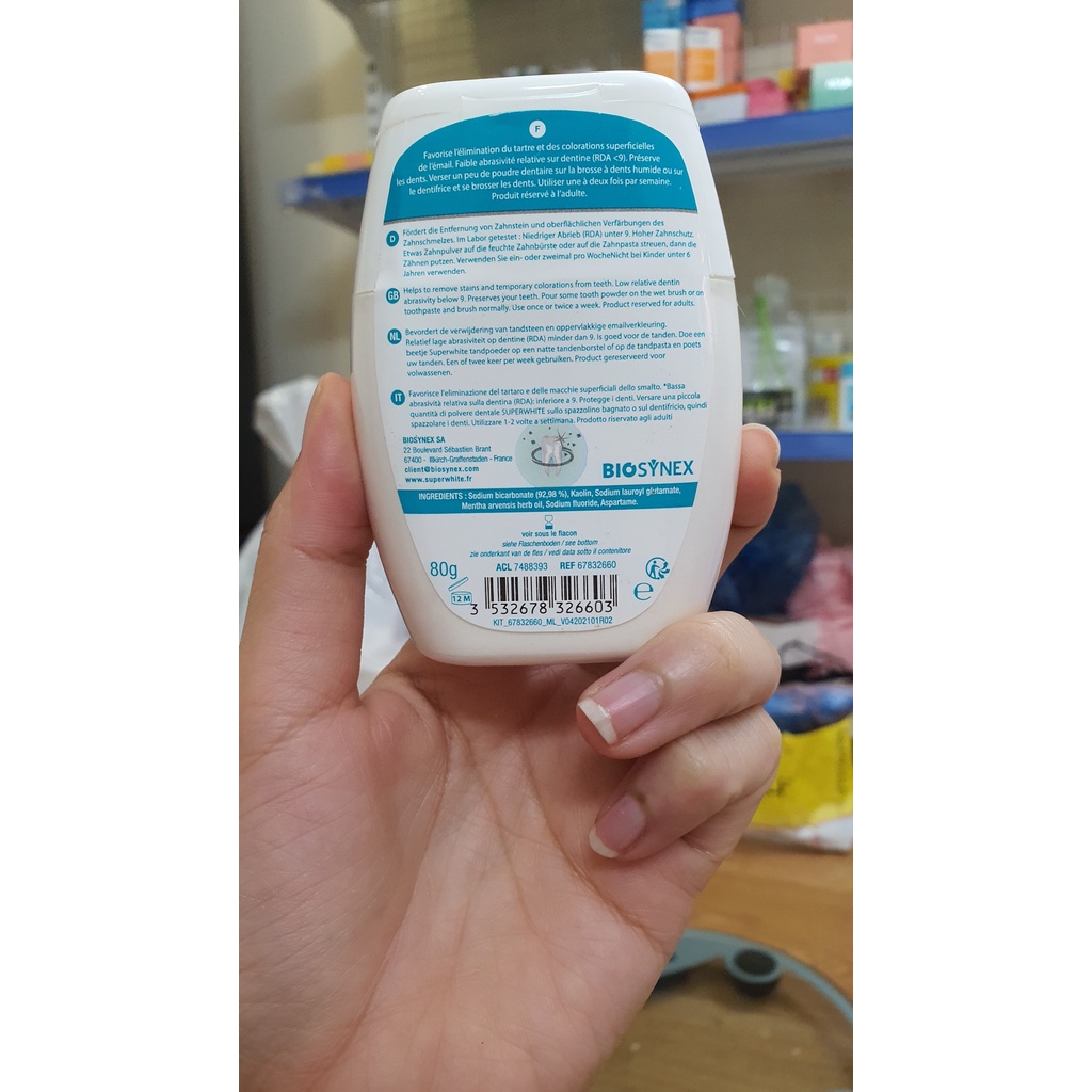 Bột tẩy trắng răng Super White Pháp