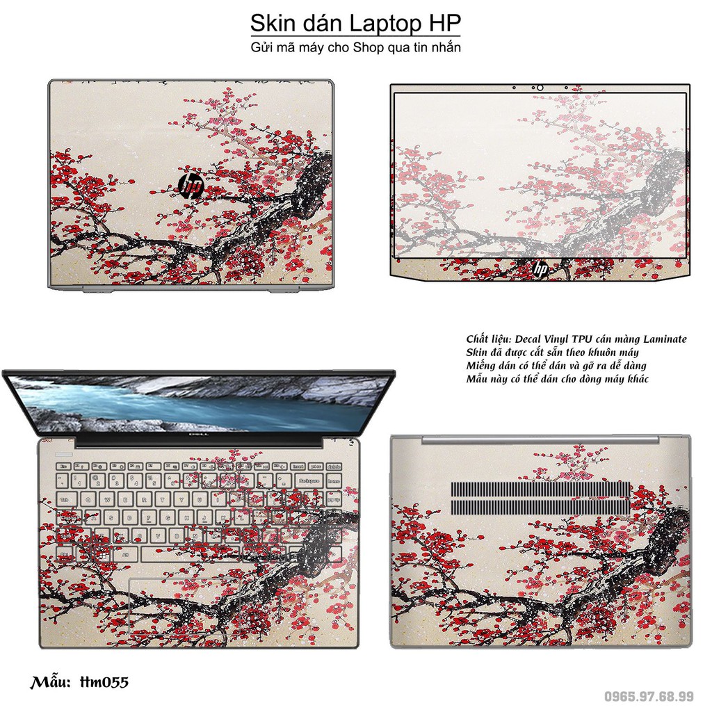 Skin dán Laptop HP in hình Tranh thủy mặc _nhiều mẫu 3 (inbox mã máy cho Shop)