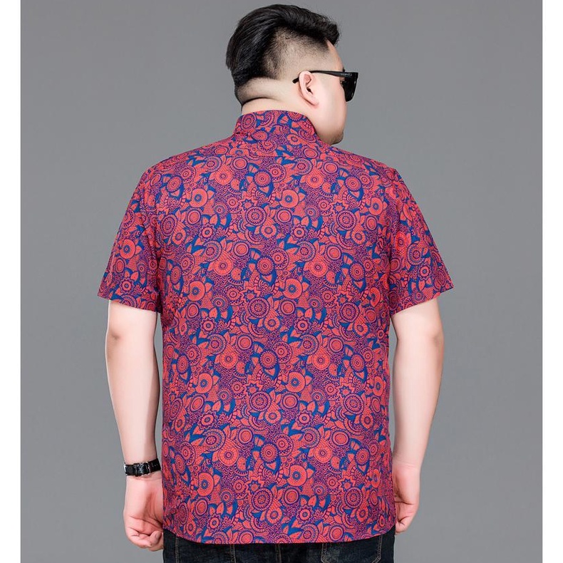 Áo Sơ Mi Tay Ngắn Dáng Rộng In Họa Tiết Trẻ Trung Hợp Thời Trang Công Sở Cho Nam 60-175KG
