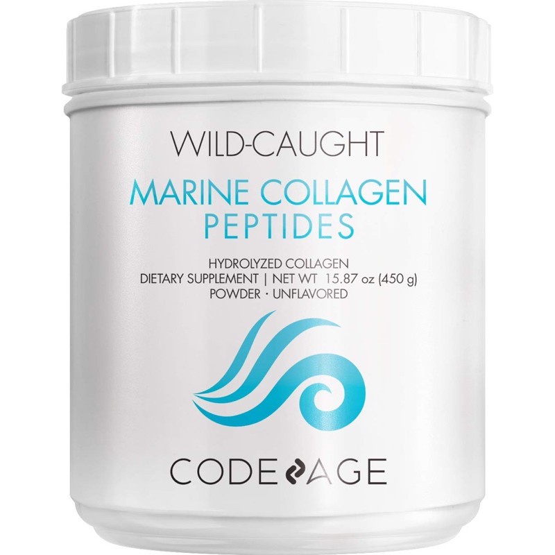 [TEM CHÍNH HÃNG CODEAGE] Bột Collagen Giúp Trẻ Hóa, Căng Mịn Da Code Age Wild Caught Marine Collagen Peptides 450g