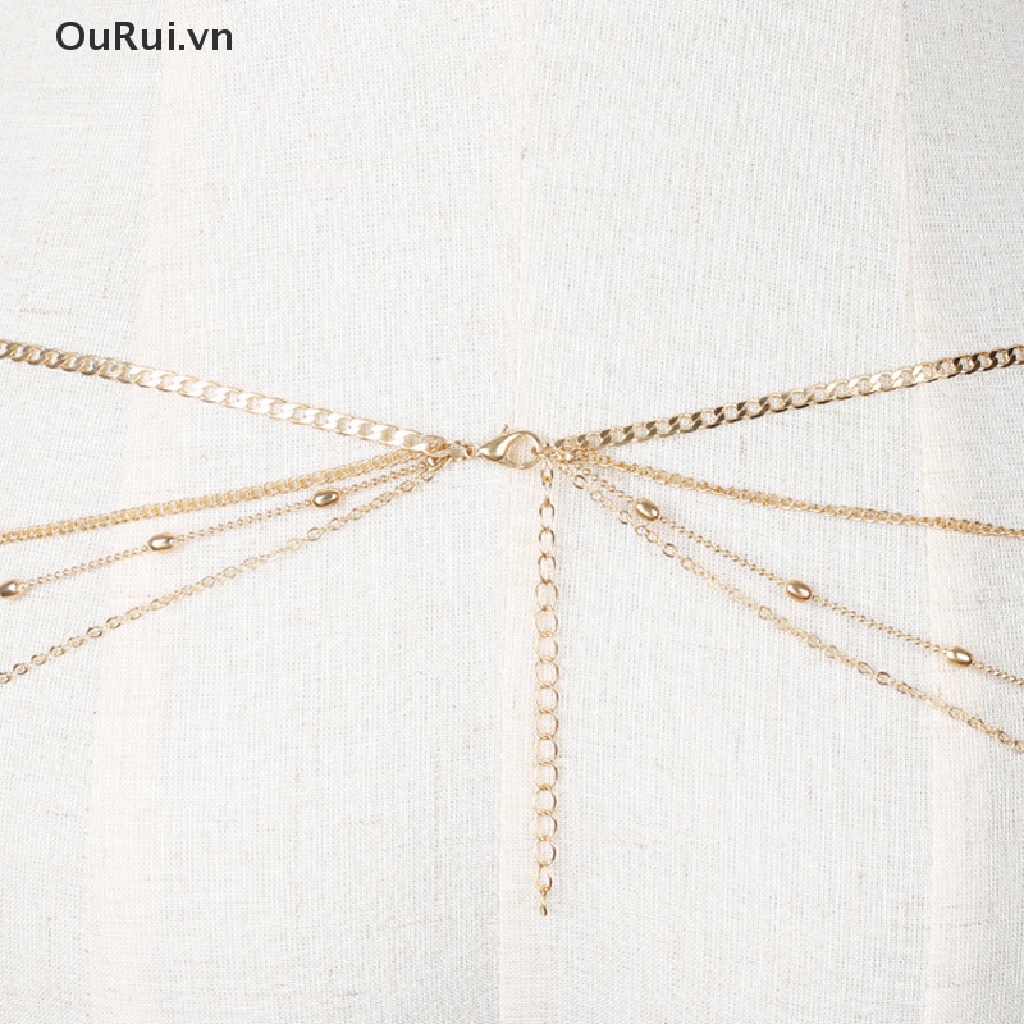 Dây Xích Đeo Hông Nhiều Tầng Màu Vàng Phong Cách Bohemian Thời Trang Cho Nữ