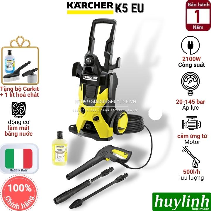 Máy rửa xe Karcher K5 EU - Tặng dung dịch karcher 1 lít - Made in Italy - 2100W - Chính Hãng