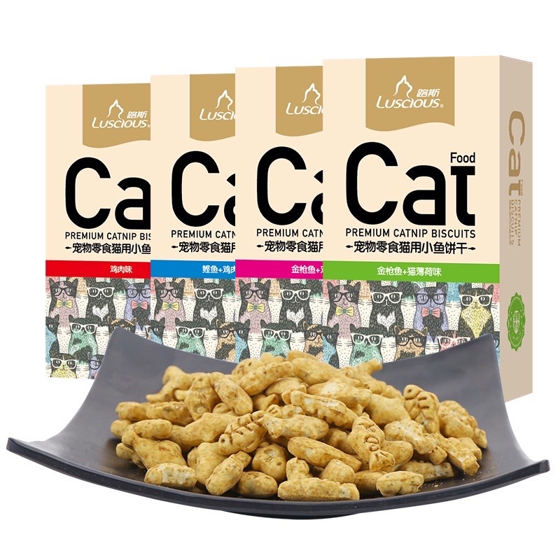 Bánh quy cá Catnip/Bánh thưởng Luscious 80gr dành cho mèo - Mixo Pet Town