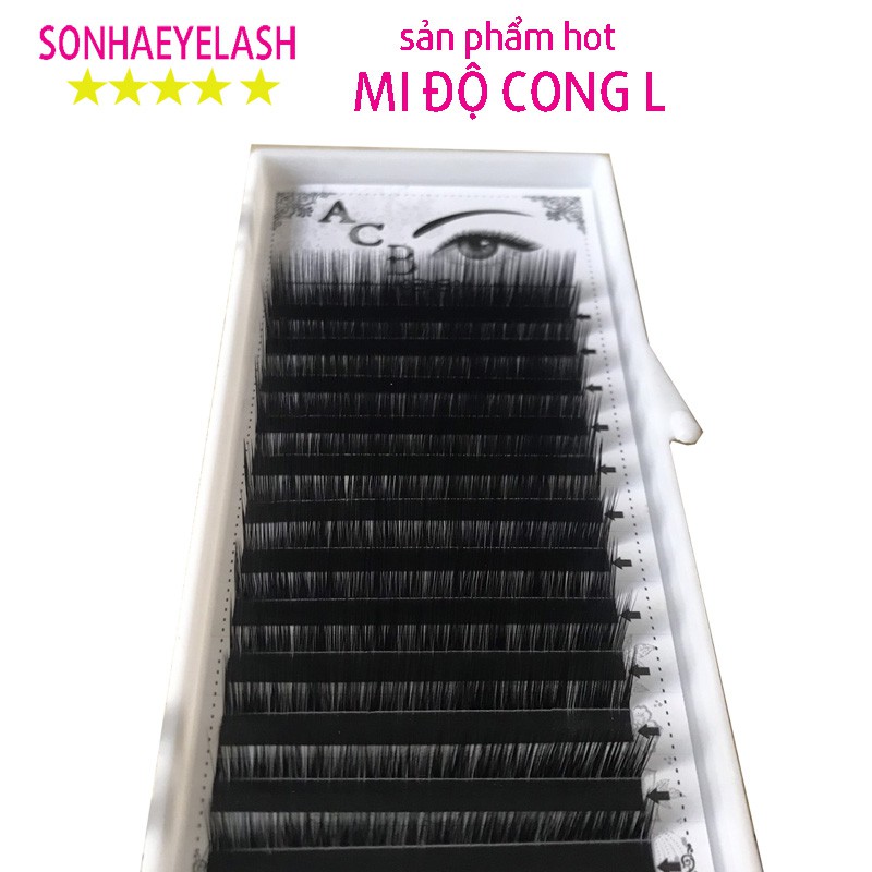 Mi khay độ cong L,  chất silk Hàn, mềm dễ bắt keo, dùng để nối volume, classic, Sơn Hà eyelash chuyên sỉ lẻ dụng cụ mi