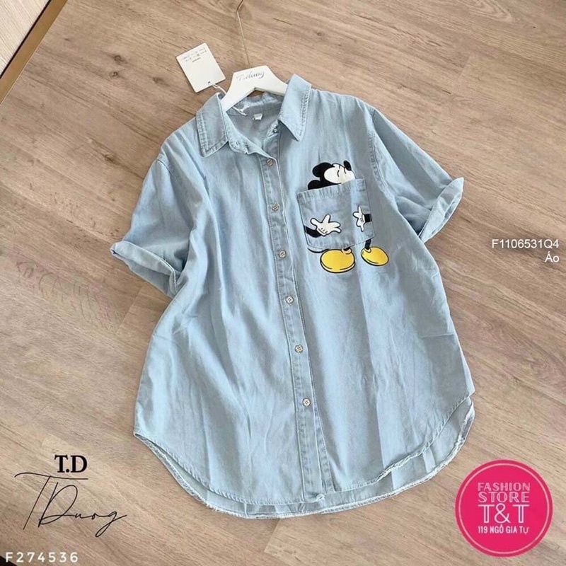 Áo Sơ Mi jean cổ bẻ các kiểu mới TT1106
