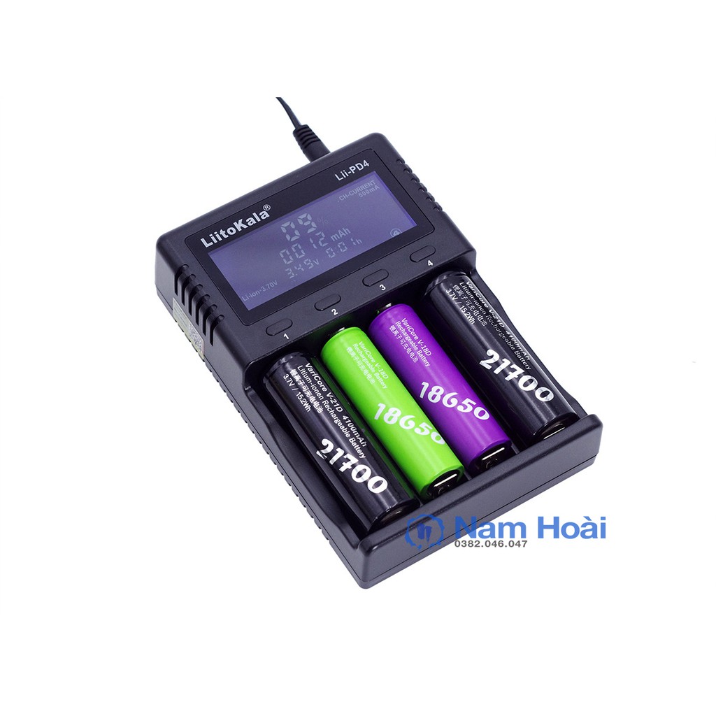 Bộ Sạc LiitoKala Lii-PD4, sạc thông minh và đo dung lượng pin 18650 26650 21700