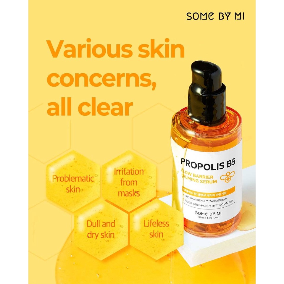 Dưỡng Ẩm Phục Hồi Da Some By Mi Propolis B5 Glow Barrier Calming Serum 50ml