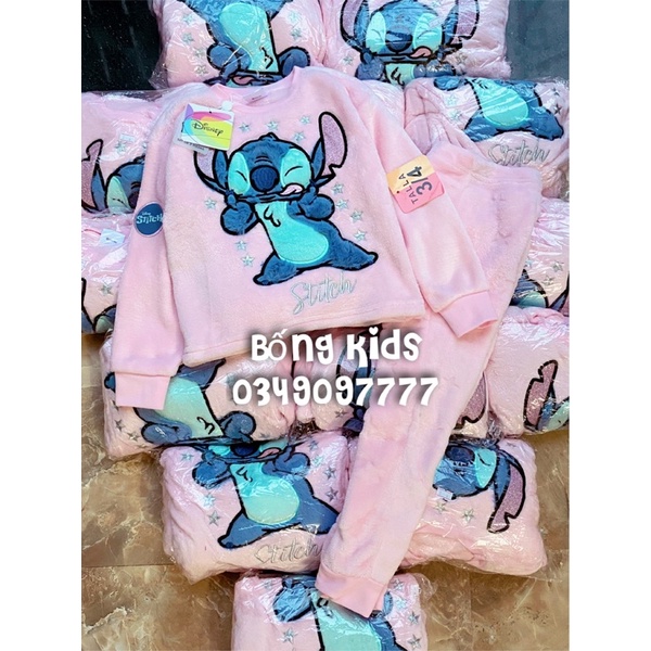 Bộ Bông Bé Gái Hoạt Hình Stitch Hồng DN