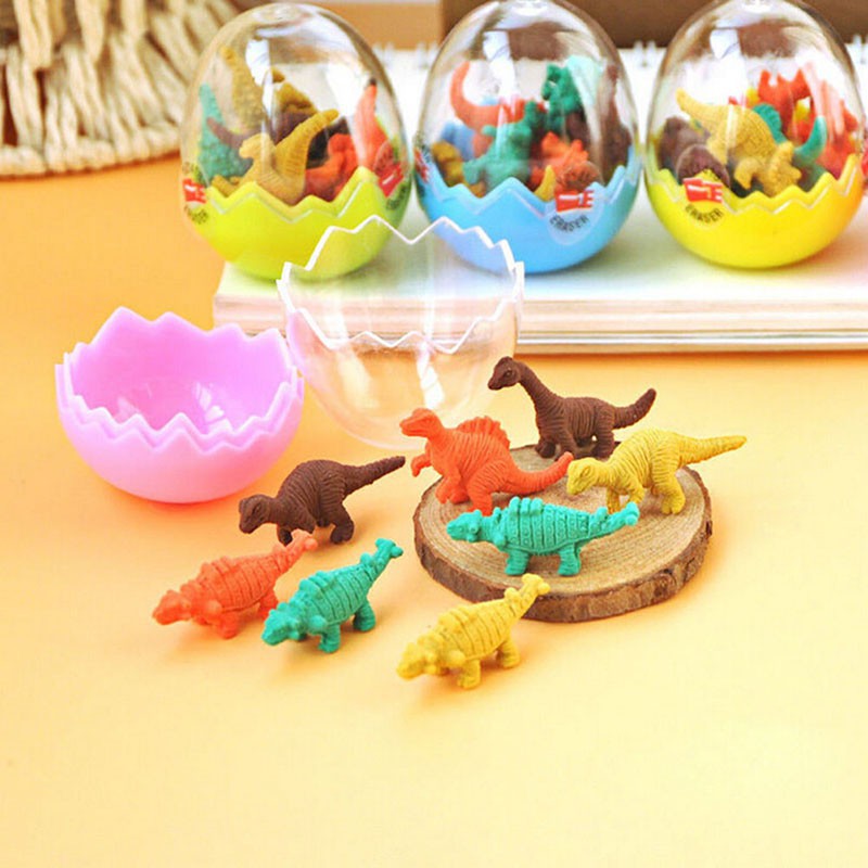 Set 8 Trứng Khủng Long Kèm Gôm Tẩy Cho Học Sinh