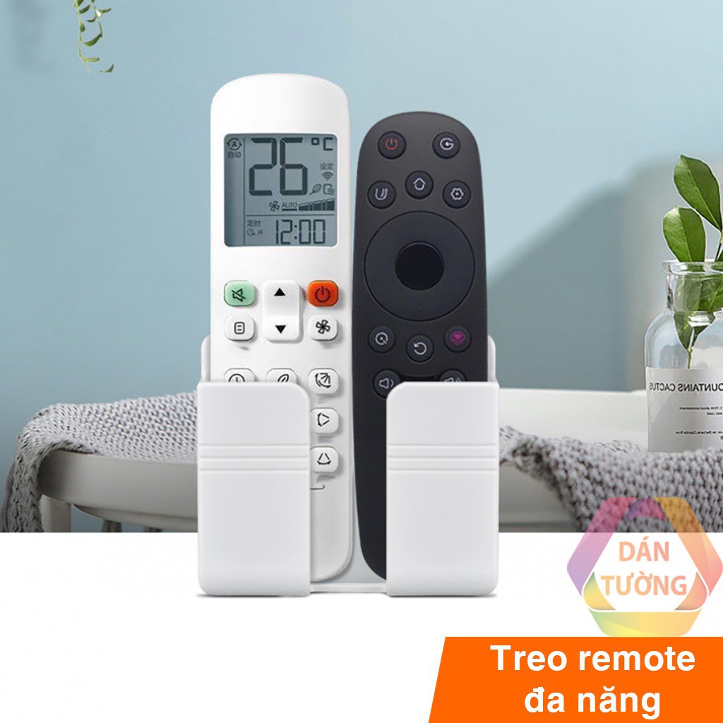 Khay để điều khiển xẻ rãnh - Kệ điện thoại dán tường đa năng, với miếng dán tường chắc chắn.