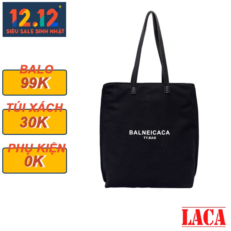 Túi tote túi kẹp nách vải canvas size lớn đựng mỹ phẩm đồ trang điểm quần áo điện thoại TYBAG TT004LD