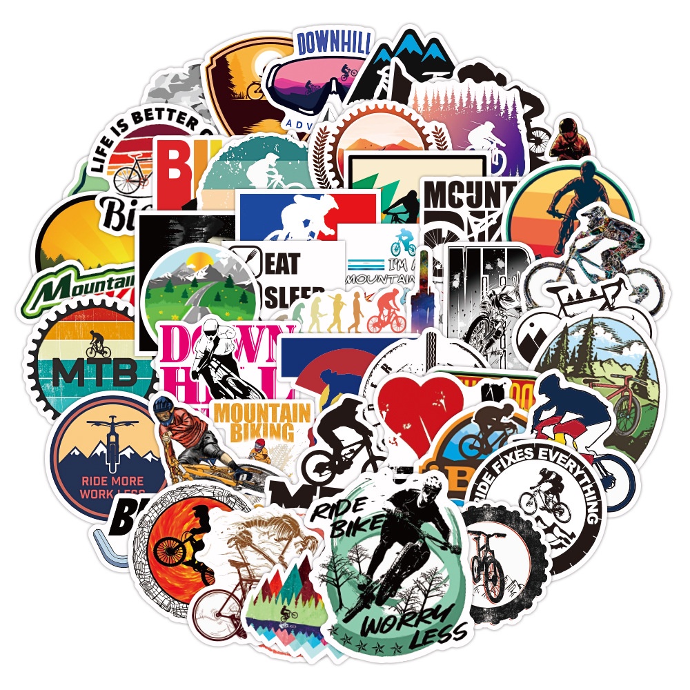 Bộ 50 Miếng Dán Trang Trí Điện Thoại/Ván Trượt/Ván Trượt Chống Thấm Nước Họa Tiết Graffiti Cá Tính