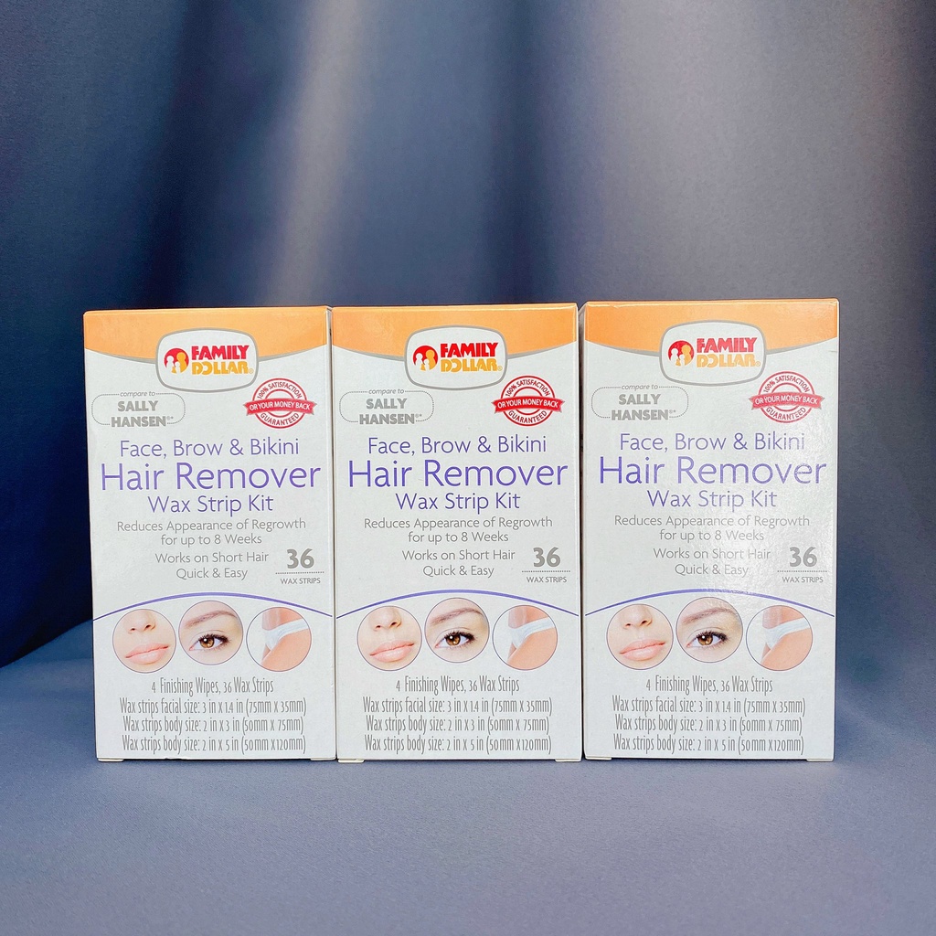 ( Top 1 của Mỹ) Miếng wax lông mặt và cơ thể sally hansen hair remover wax strip kit