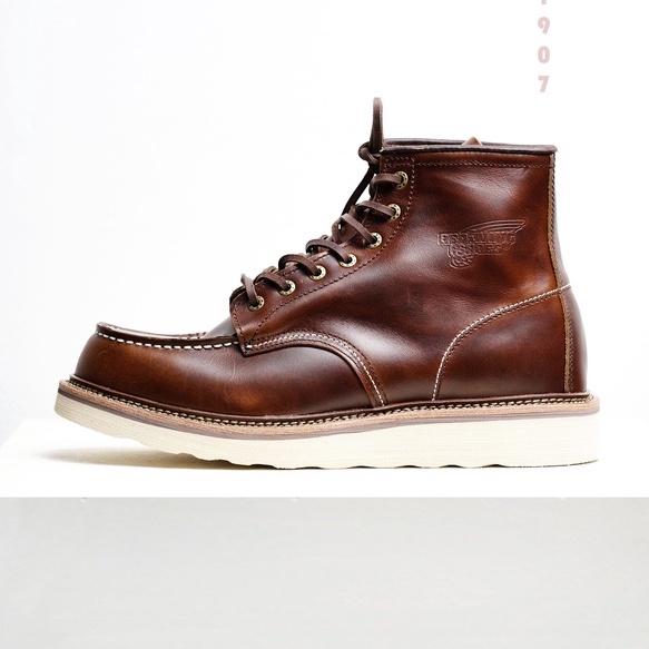 [CAO CẤP] Giày boot nam cao cổ REDWING 1907 nâu da thật mũi tròn đế bánh mì Phong cách đường phố BH 1 năm Tăng chiều cao
