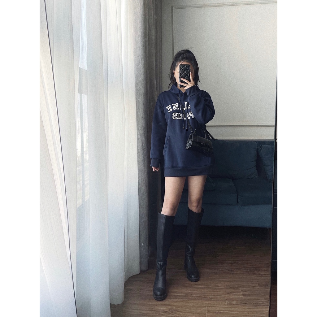 AN149 - ÁO HOODIE MŨ CELLIN PARIS MÀU THAN CHO NỮ | BigBuy360 - bigbuy360.vn