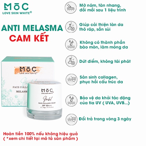 Kem dưỡng trắng da ngừa nám, tàn nhang Collagen Love Skin White Mộc 20g