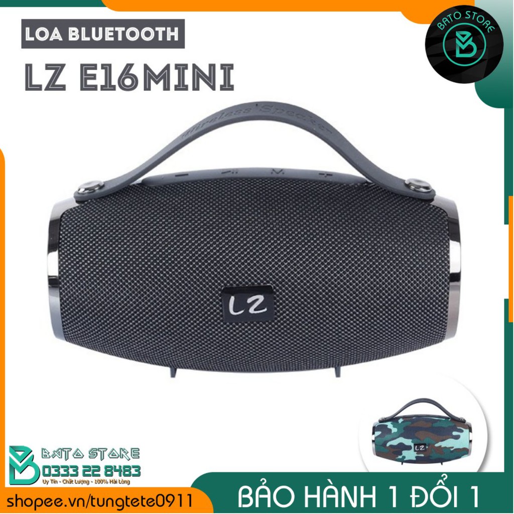 Loa Bluetooth Di Động LZ-E16MINI Âm Thanh Sống Động, Bass Cực Mạnh, Cắm USB, Thẻ Nhớ, Cổng 3.5 - Kèm cáp sạc