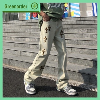 Quần Jean họa tiết Chrome Hearts phối màu độc lạ